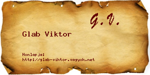 Glab Viktor névjegykártya